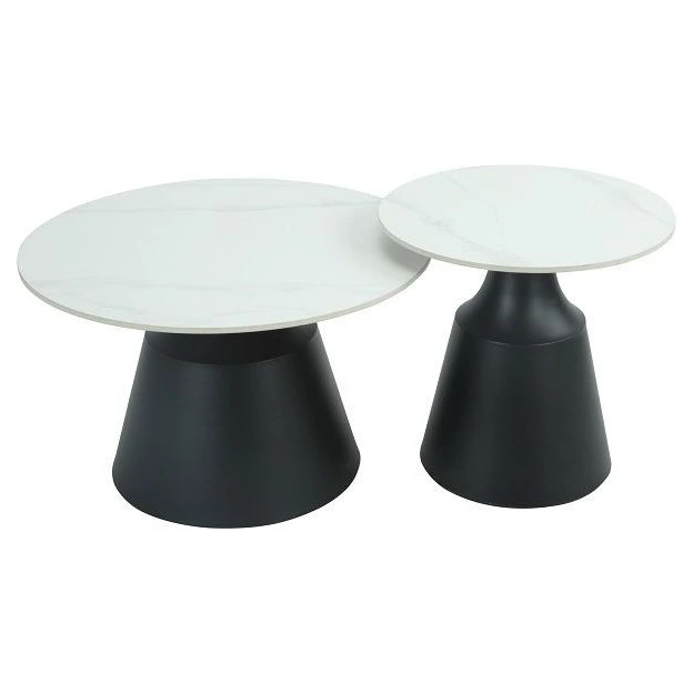 mesa auxiliar porcelanico blanco