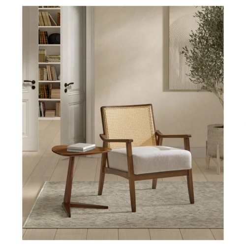mesa auxiliar de roble nogal