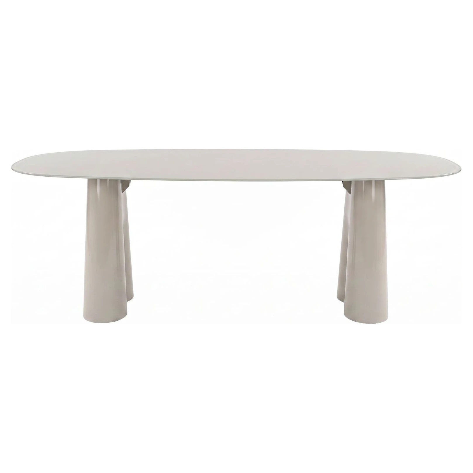 mesa de comedor ovalada beige