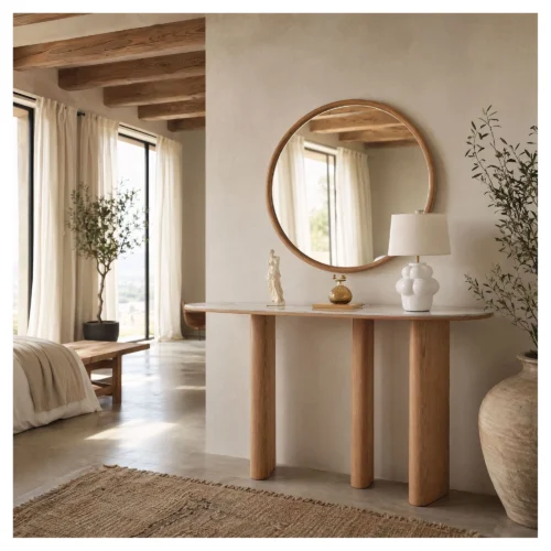 consola recibidor roble porcelanico