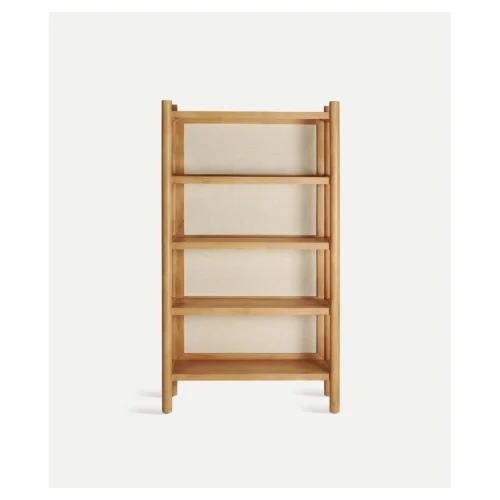 librería de madera natural