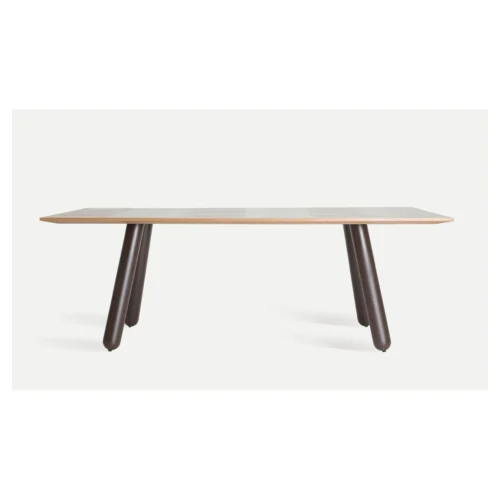 mesa comedor madera patas oscuras