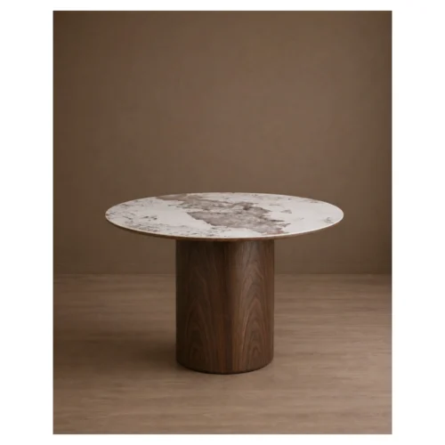 Mesa de comedor redonda con