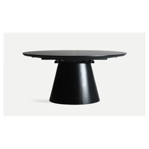 mesa comedor redonda extensible negra