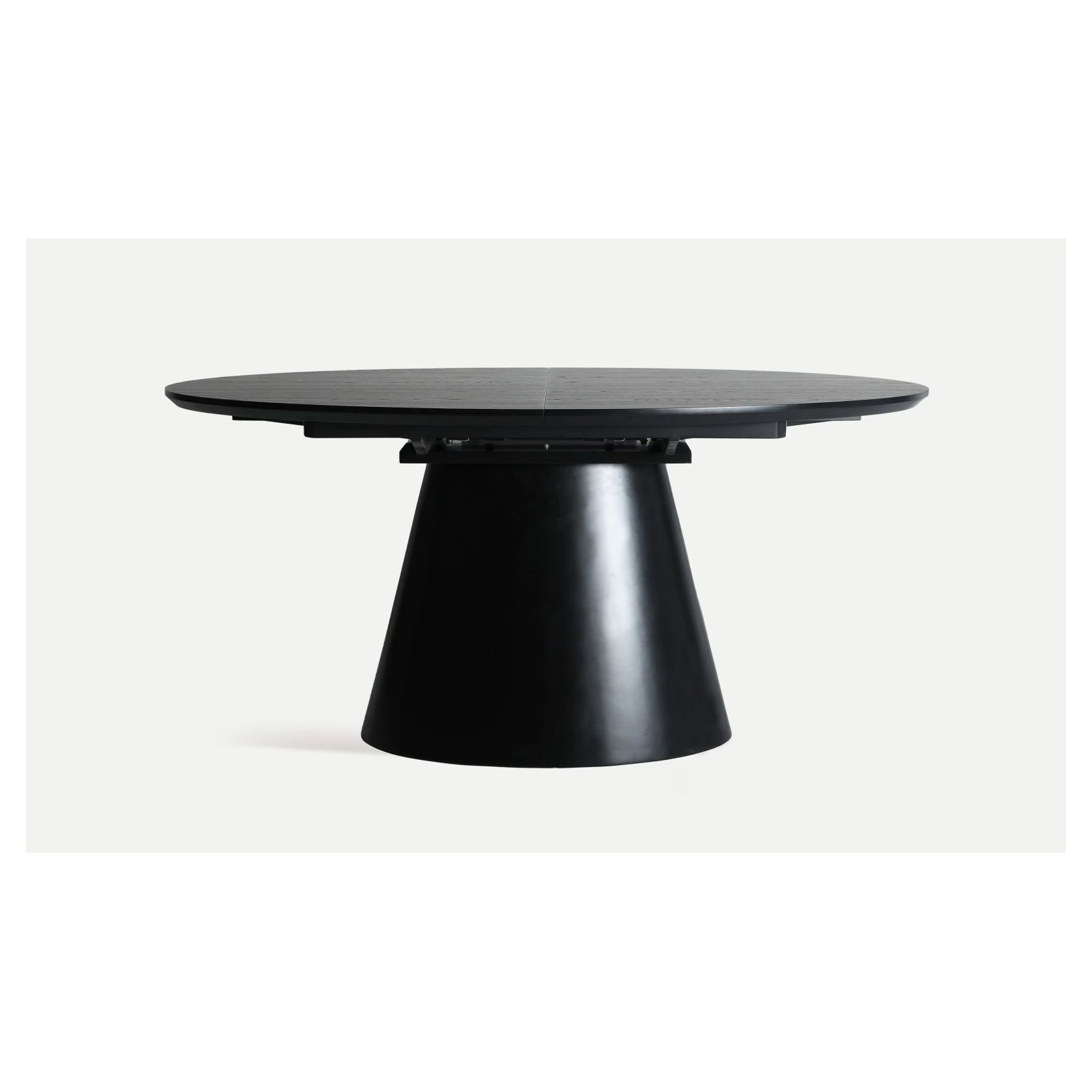 mesa comedor redonda extensible negra