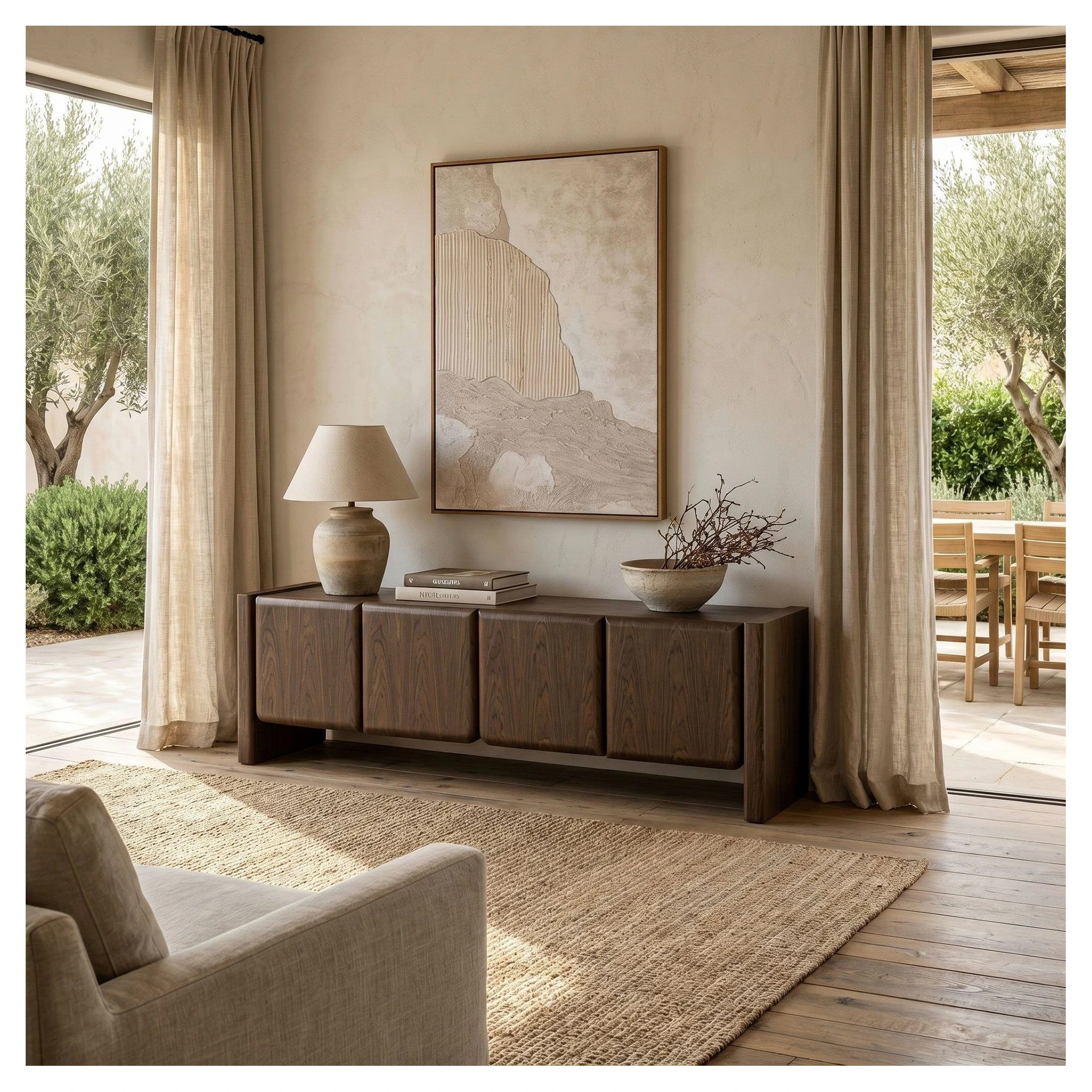 mueble tv chapa nogal