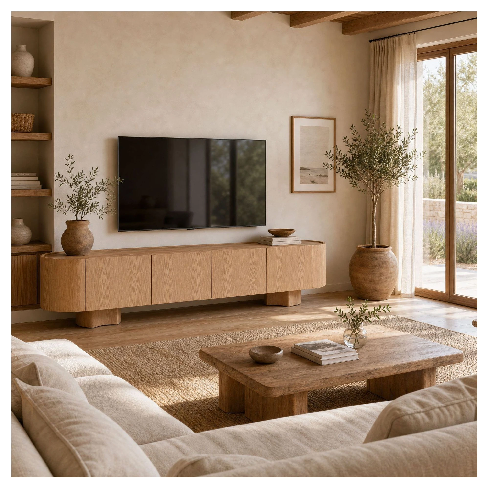 mueble tv chapa roble