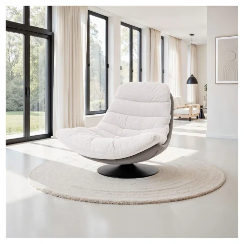 sillon giratorio tapizado gris