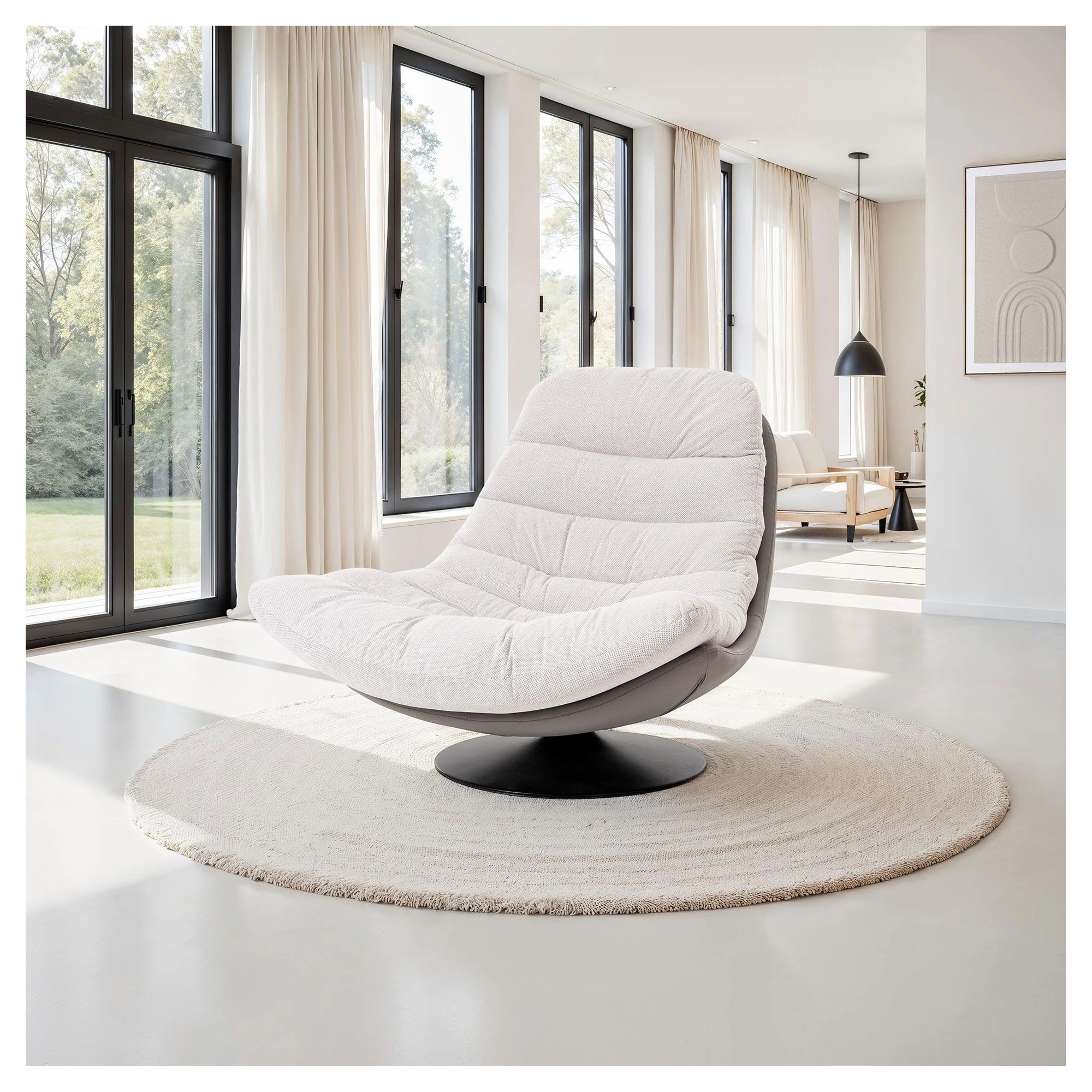 sillon giratorio tapizado gris