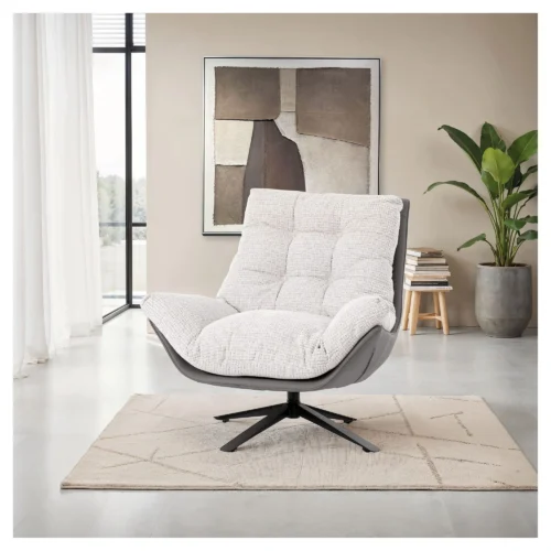 sillon giratorio gris claro