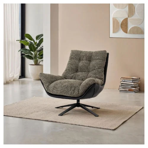 sillon giratorio tapizado verde