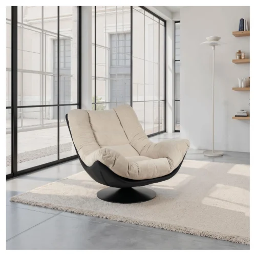 sillon giratorio tapizado gris
