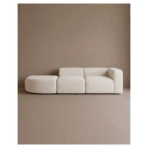 sofa modular curvo boucle blanco