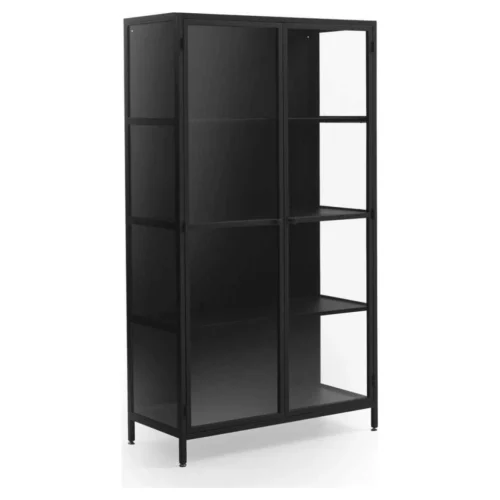 vitrina industrial metal negro cristal