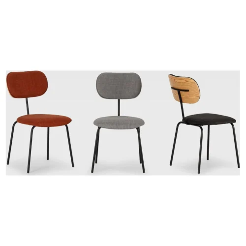 silla tapizada color teja