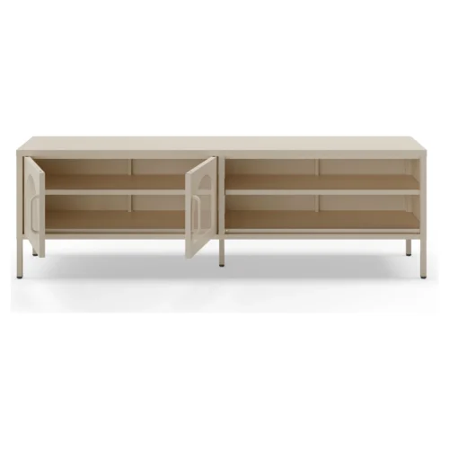 mueble tv metalico crema