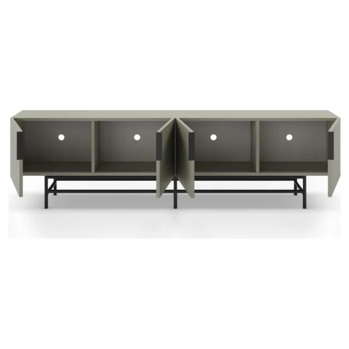 mueble TV verde patas metalicas
