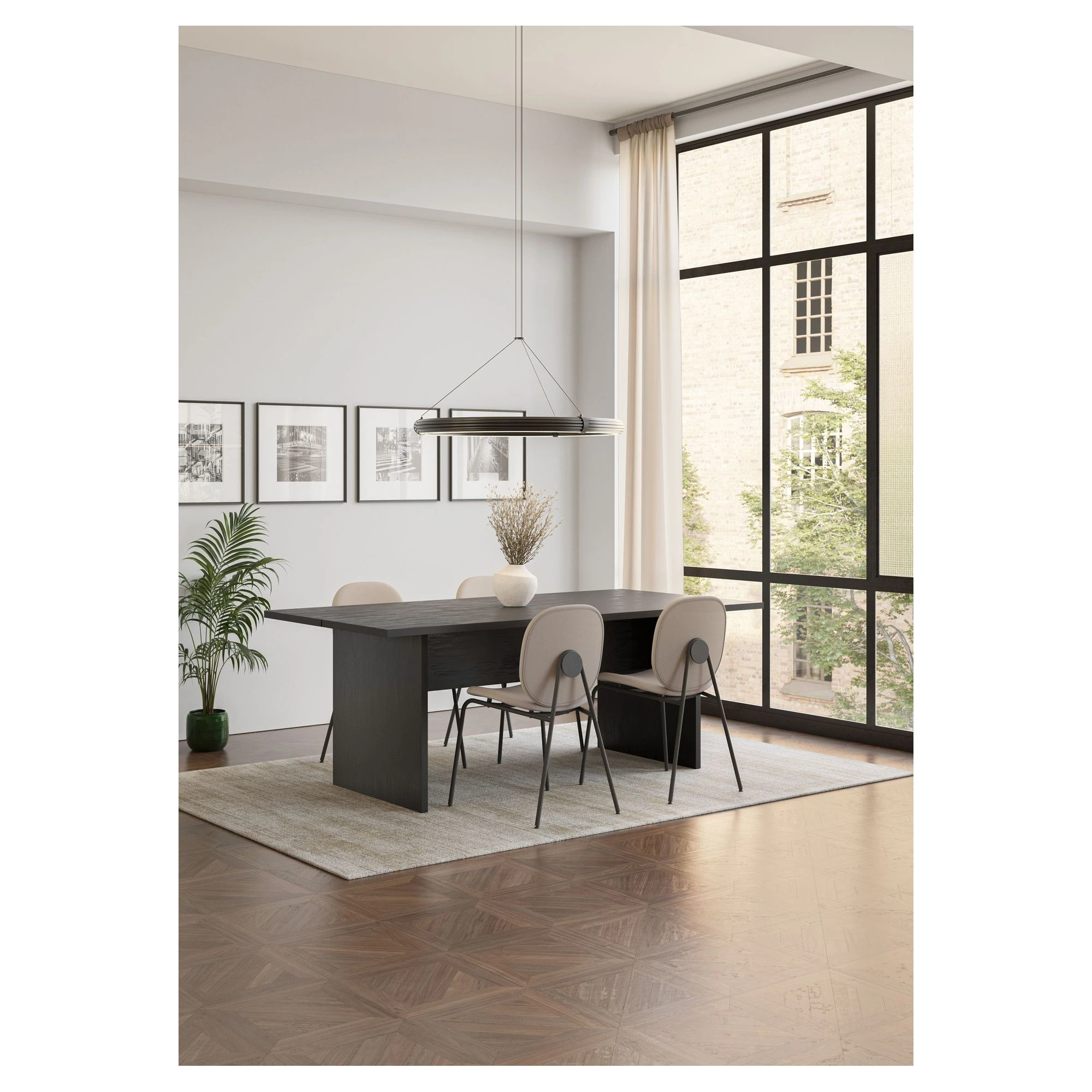 mesa comedor rectangular negra