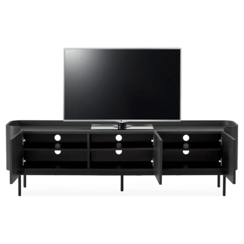 mueble tv negro acanalado 180cm