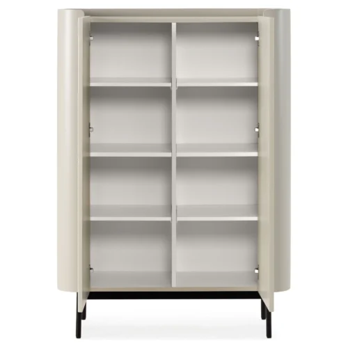 mueble auxiliar crema acabado acanalado