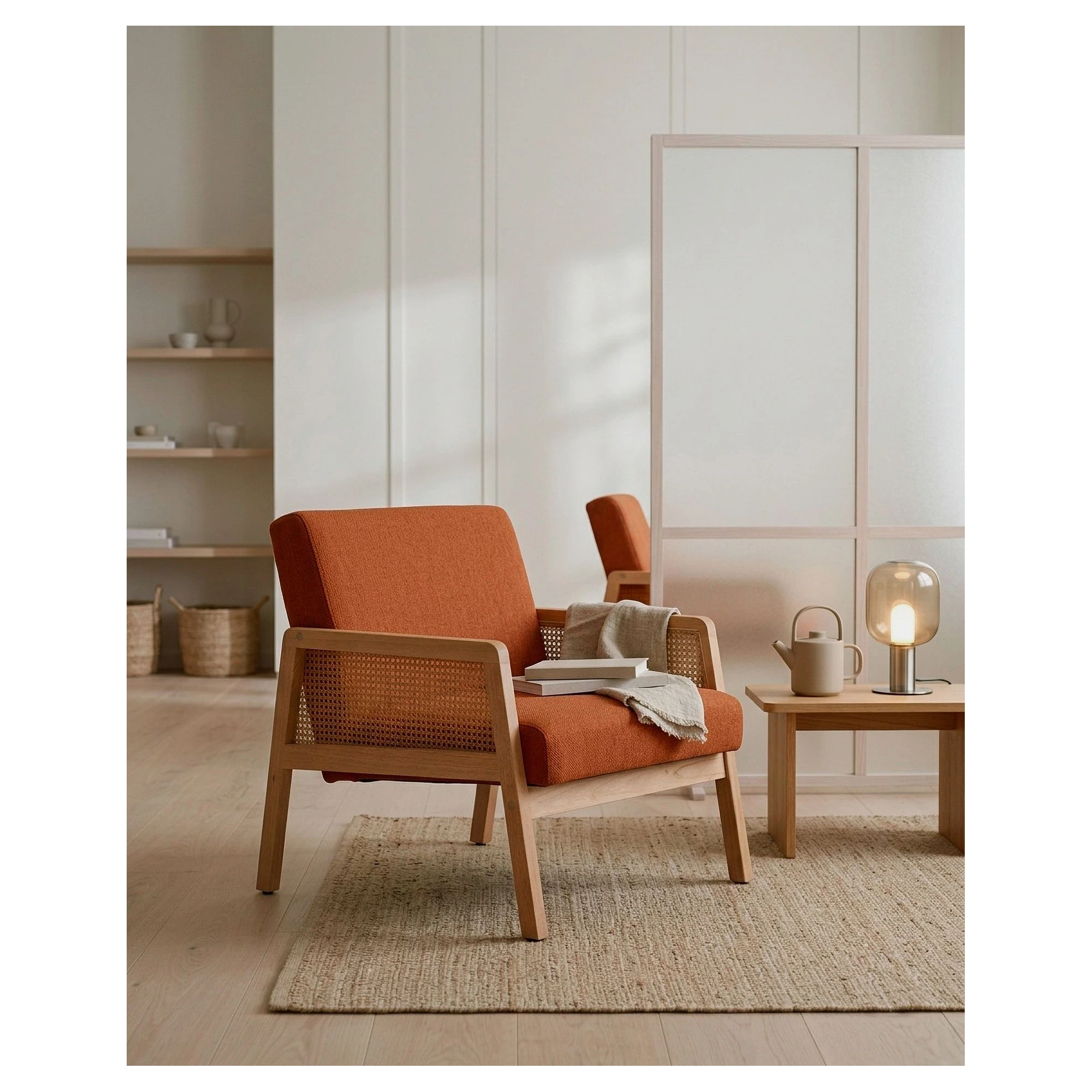 sillon teja madera ratan