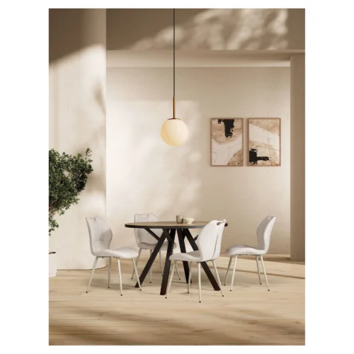 silla comedor tapizada beige