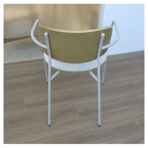 silla comedor roble y gris