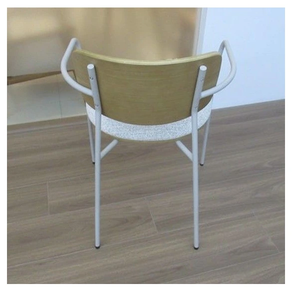 silla comedor roble y gris