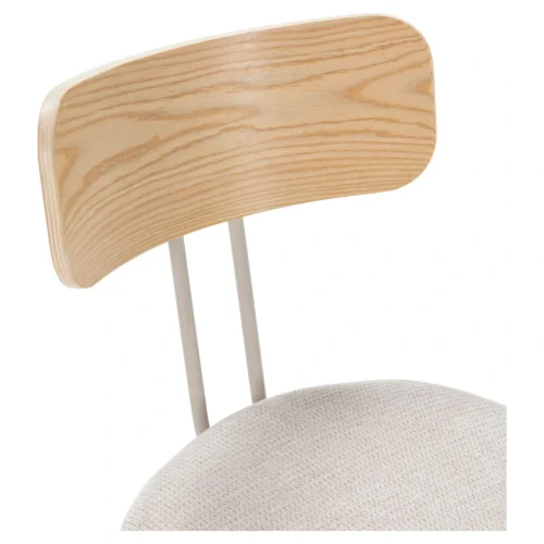 silla comedor beige roble metal
