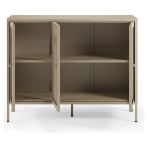 aparador metalico beige 3 puertas