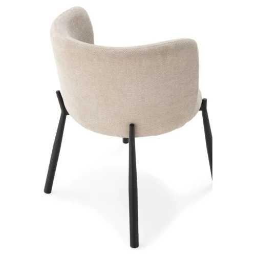 butaca tapizada beige metal