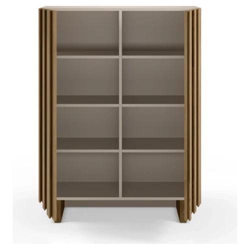 mueble auxiliar alto crema y roble