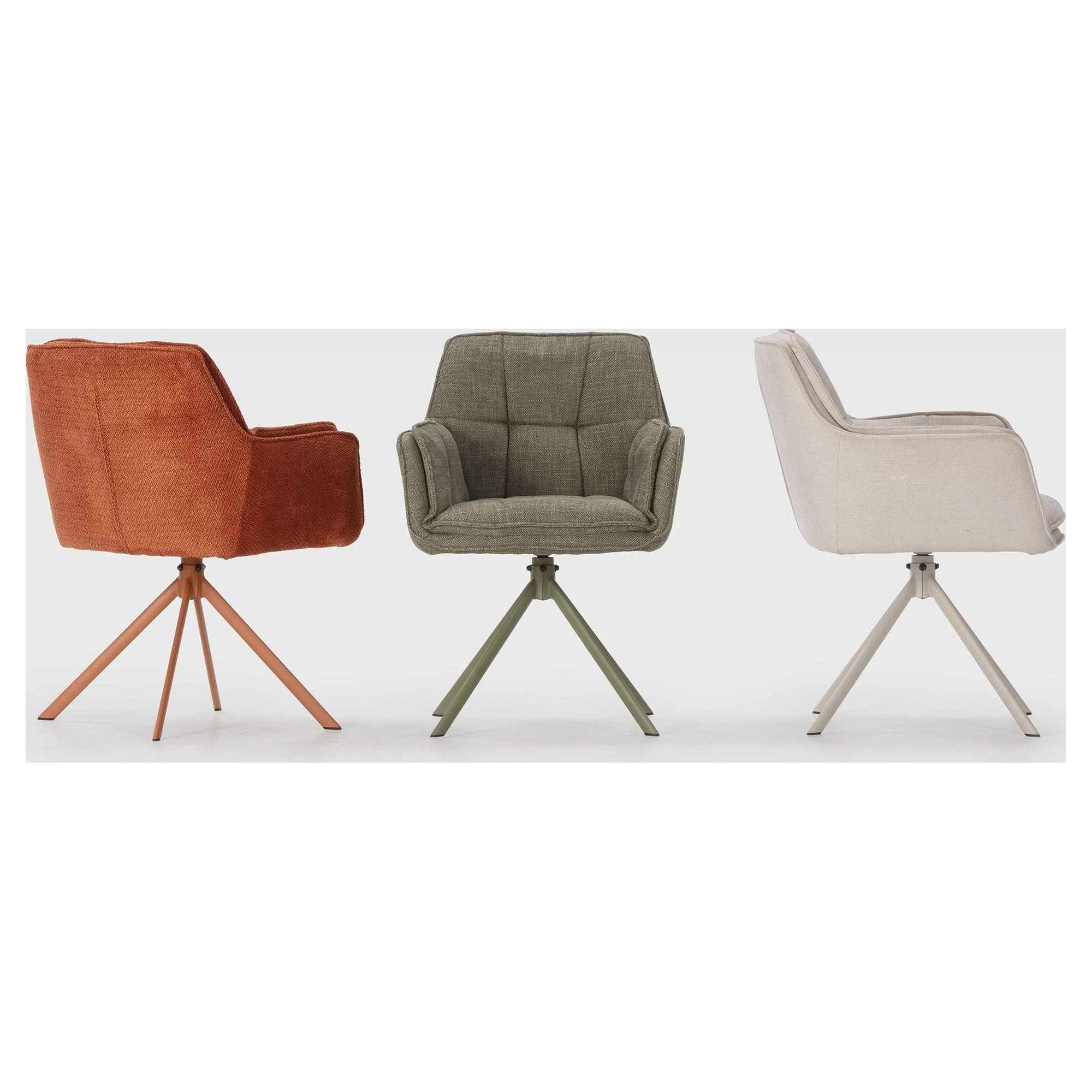 sillon giratorio verde tela