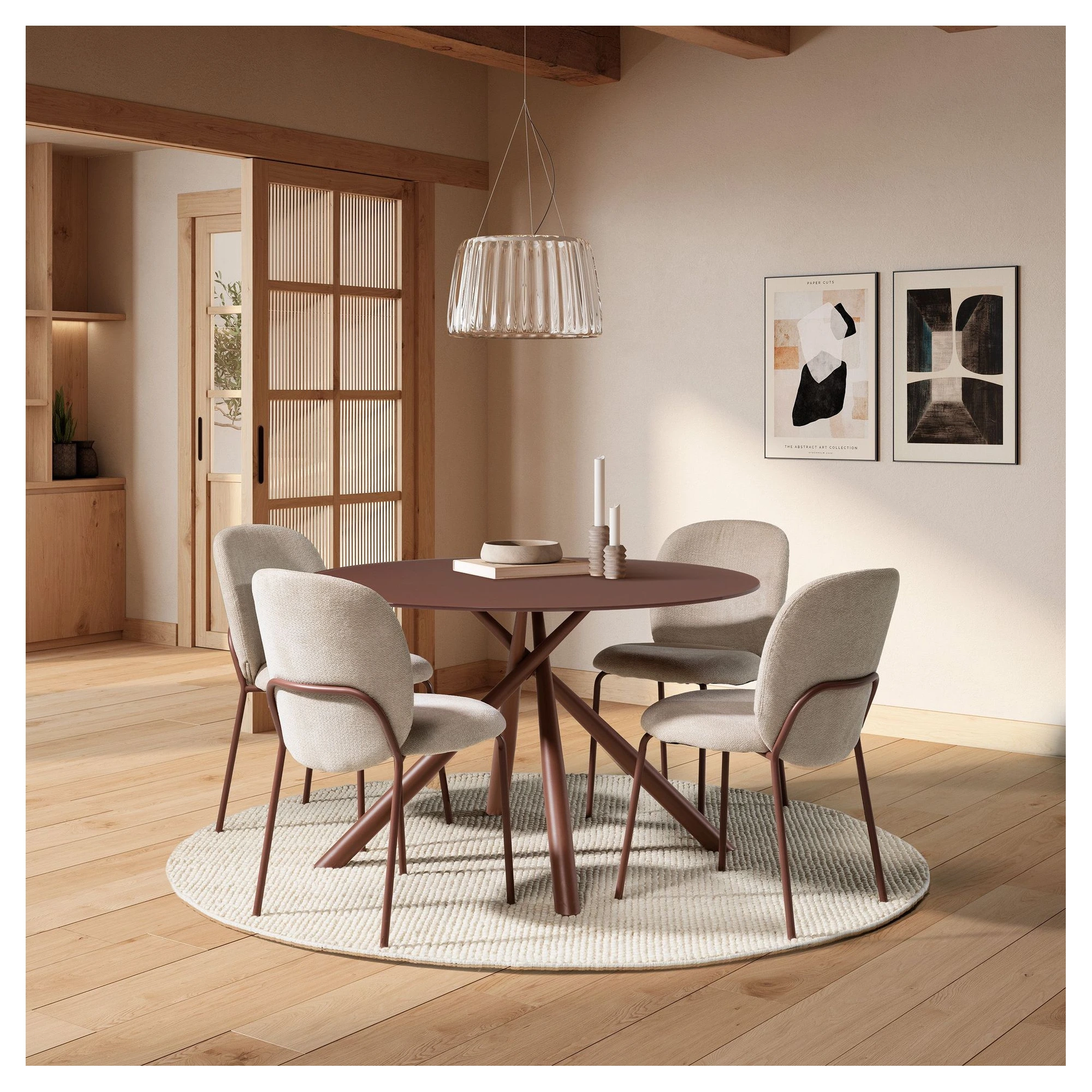 mesa redonda terracota 120 cm