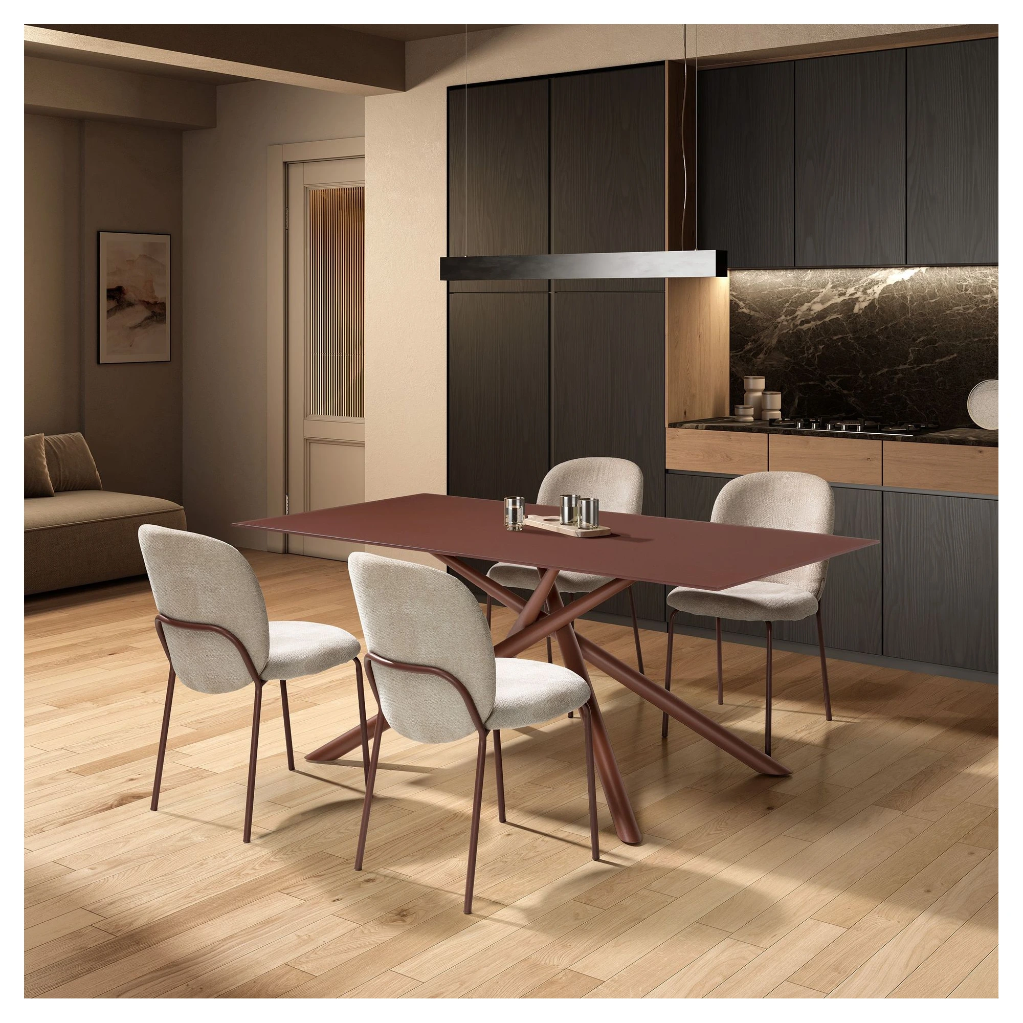 mesa comedor rectangular terracota