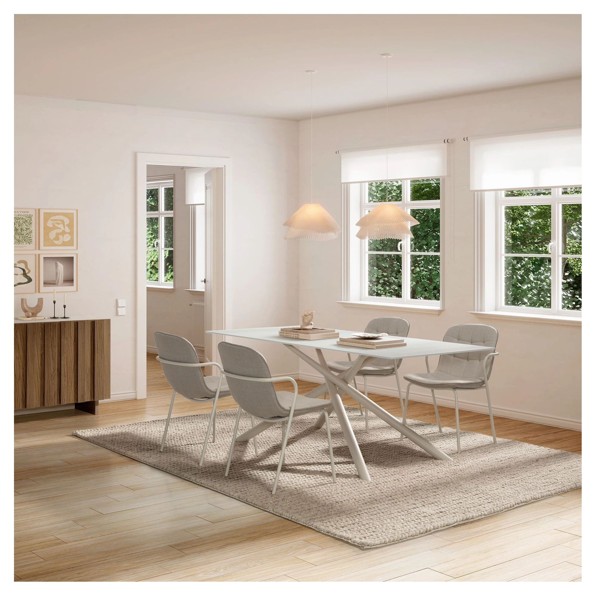 mesa comedor rectangular crema
