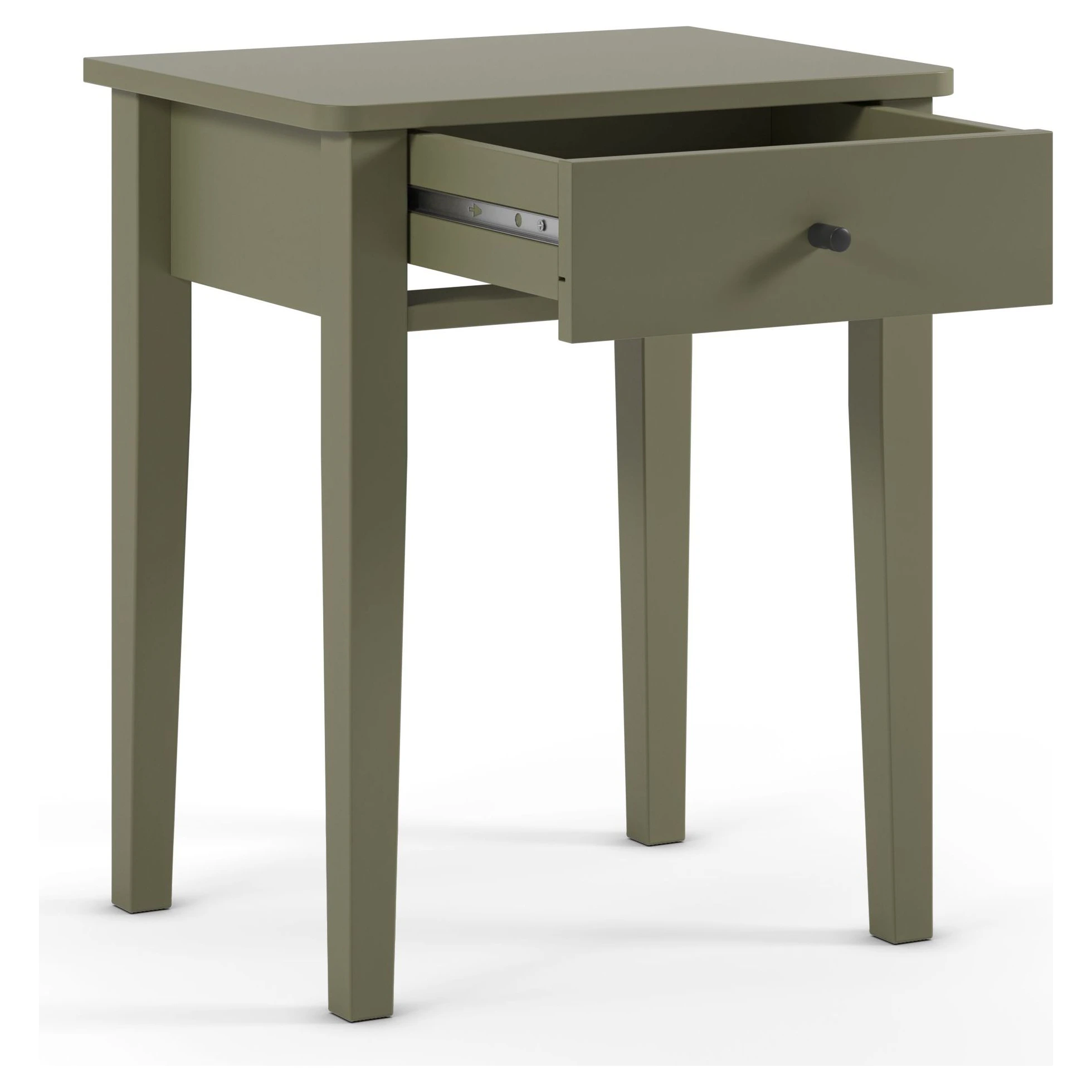 mesita de noche verde militar