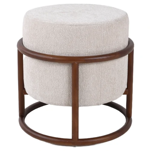 puf redondo tapizado madera