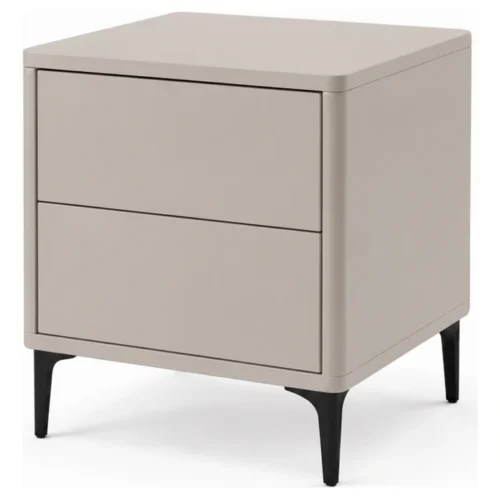 mesita de noche beige 2 cajones