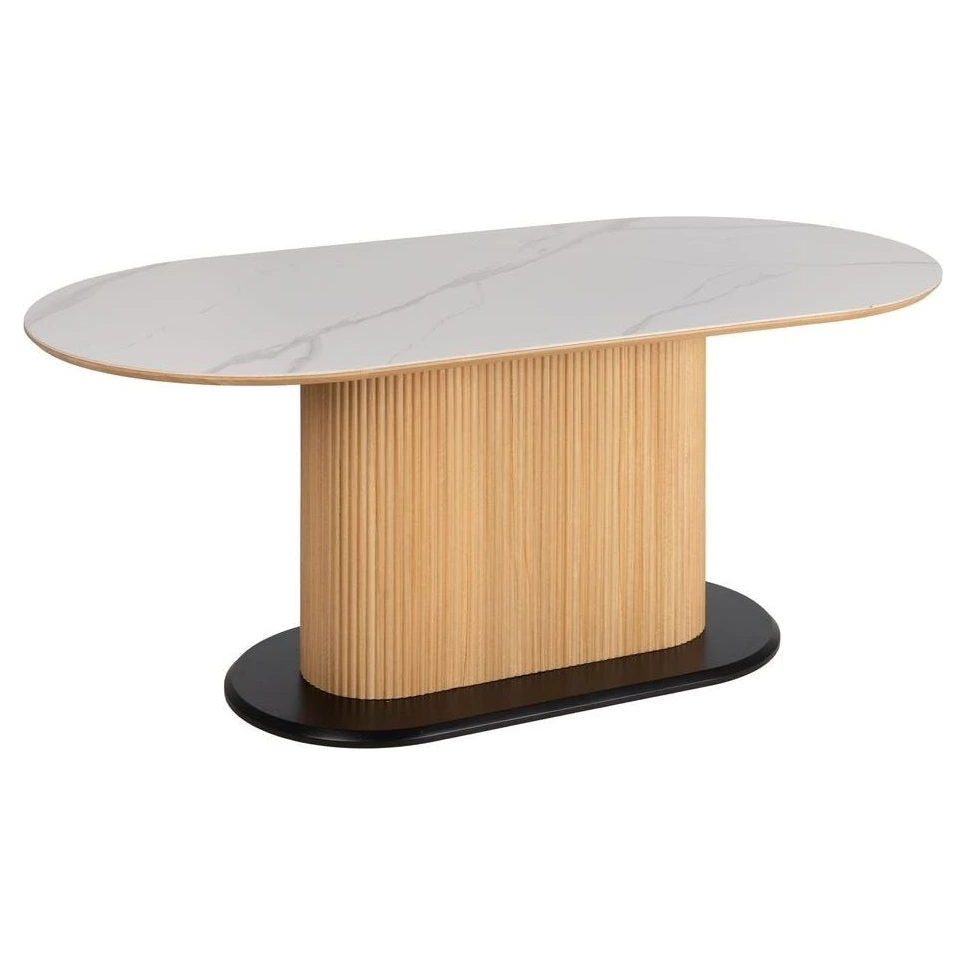 MESA COMEDOR BLANCO-NATURAL 180 X