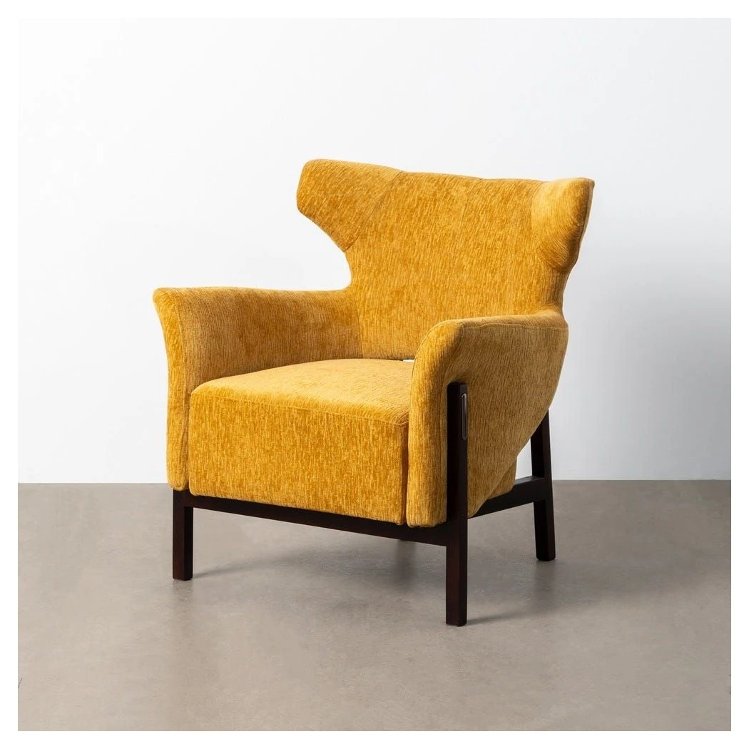 sillon mostaza patas madera