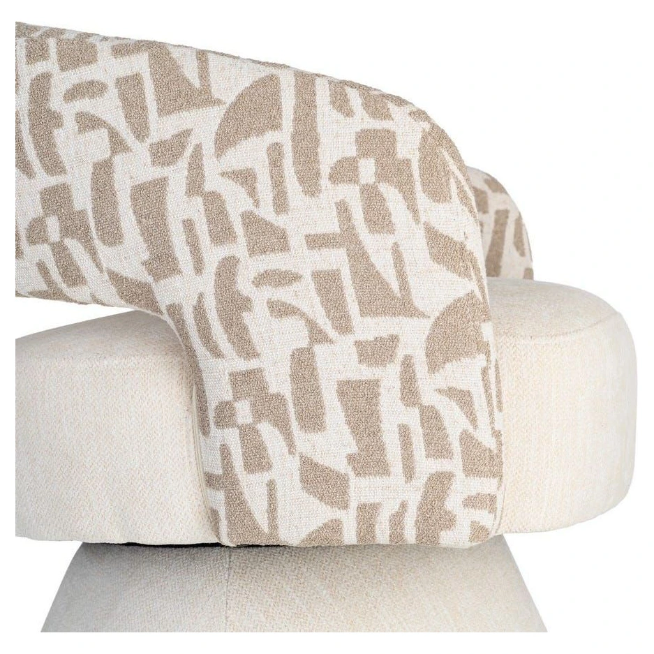 sillon giratorio crema beige tapizado