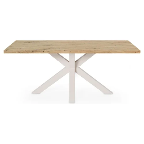mesa comedor roble patas beige