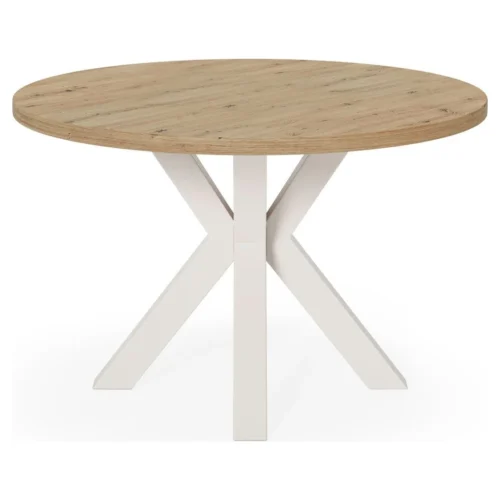 mesa comedor redonda roble beige