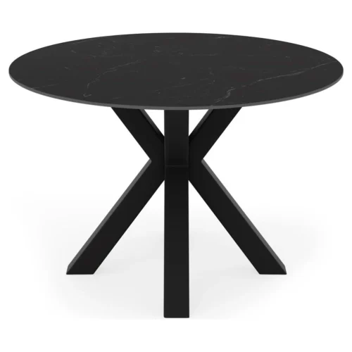 mesa redonda porcelanico negro fiorella