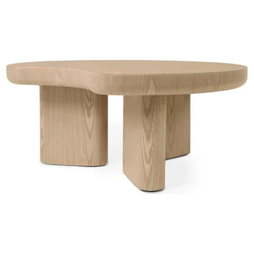 mesa de centro organica roble