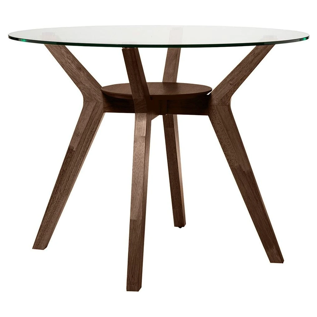 Mesa fija SABRINE cristal/nogal