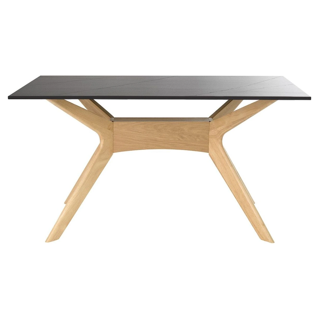 mesa comedor porcelanico negro roble