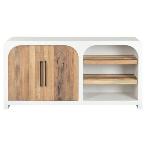 buffet madera reciclada hormigon blanco