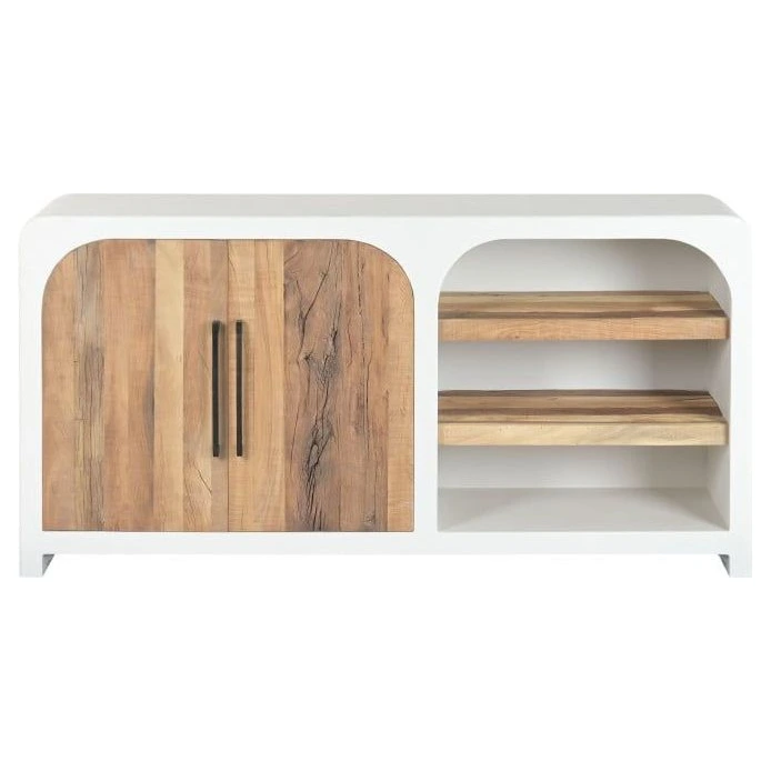 buffet madera reciclada hormigon blanco